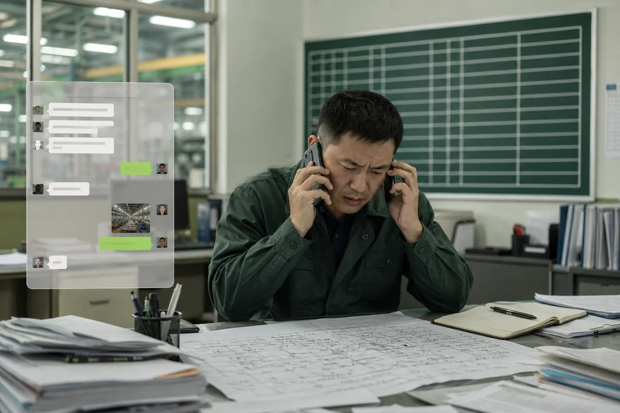 追货累:电话微信追进度示意